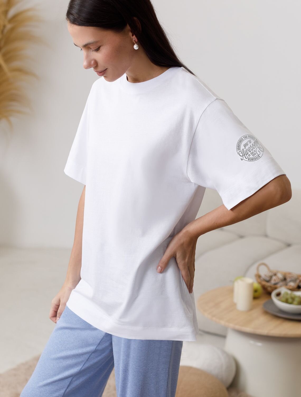 VILATTE Футболка 583443 D49.157 белый_awesome