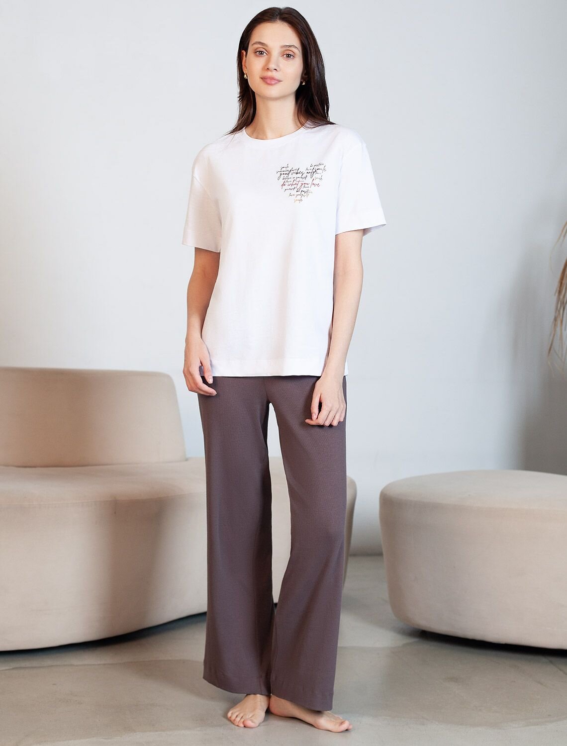 VILATTE Футболка 583449 D49.158 белый_love