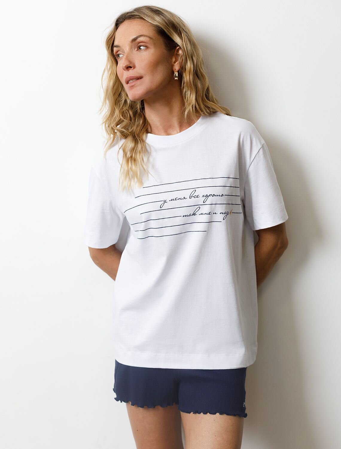 VILATTE Футболка 583450 D49.158 белый_все_хорошо