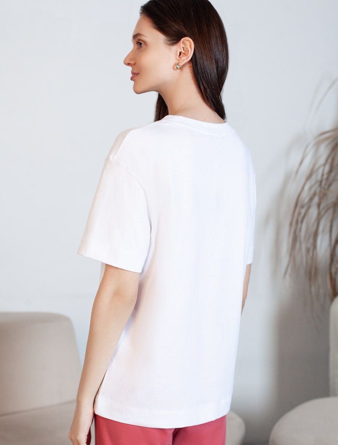 VILATTE Футболка 583451 D49.158 белый_коты