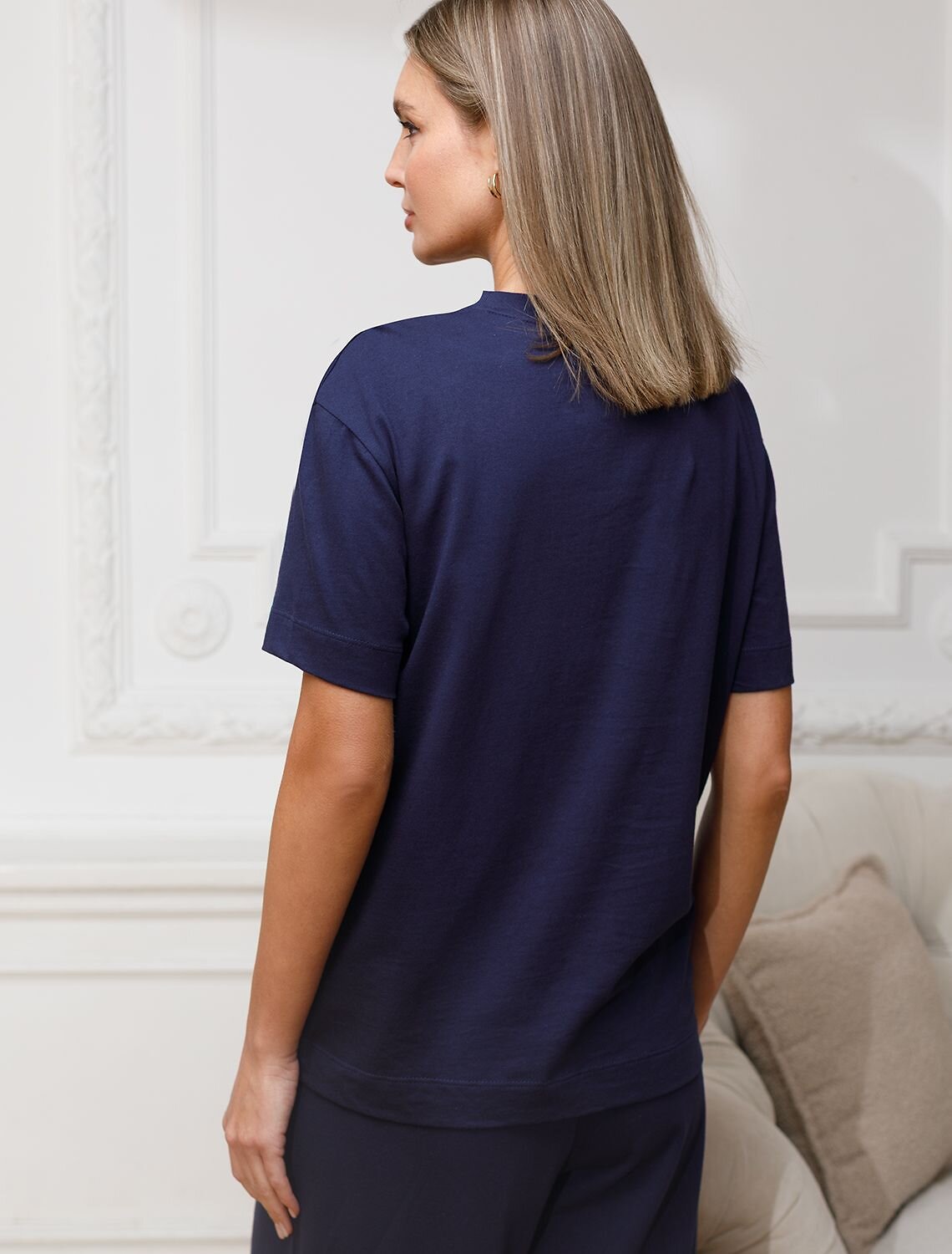 VILATTE Футболка 583459 D49.158 т.синий_все_хорошо