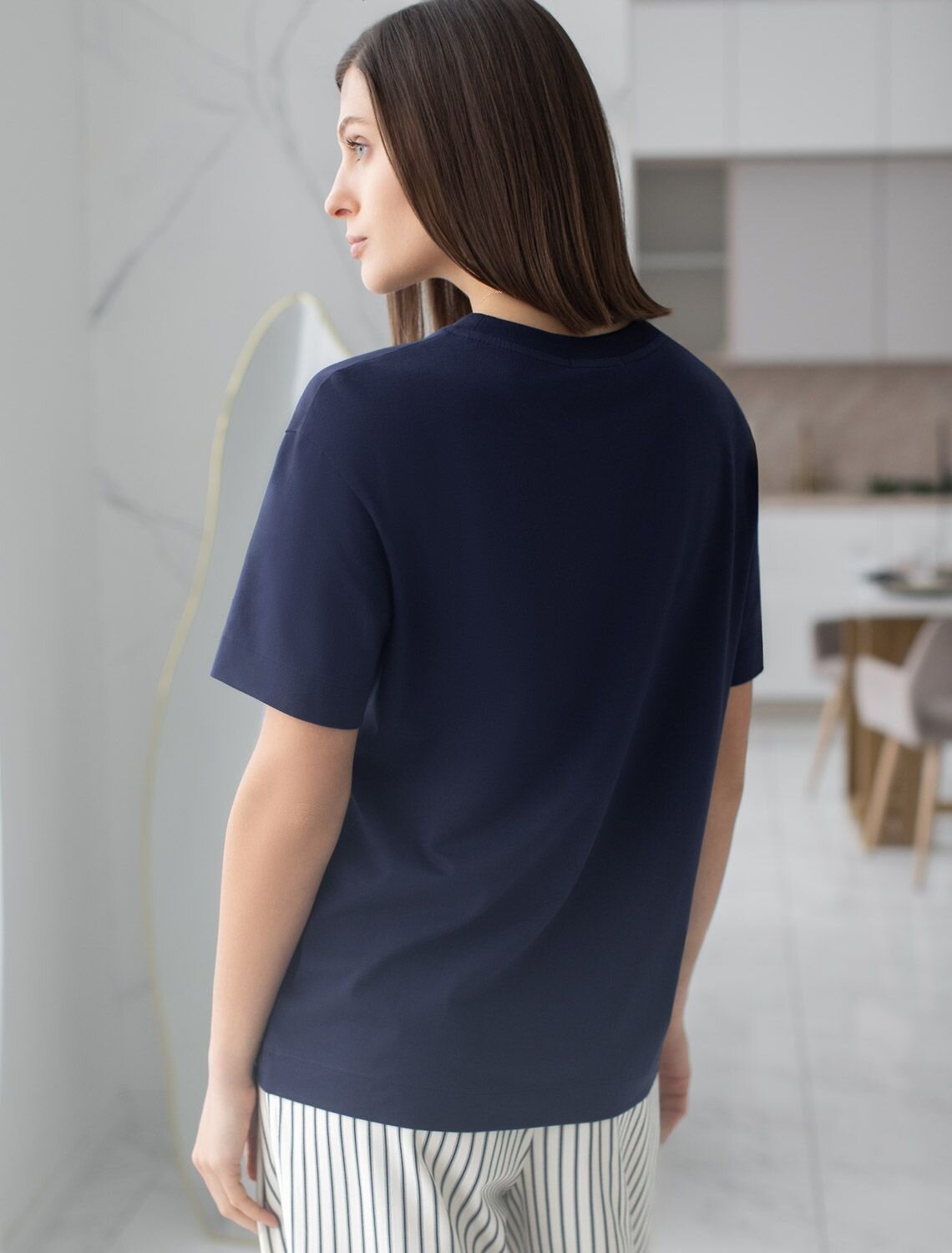 VILATTE Футболка 583460 D49.158 т.синий_колибри