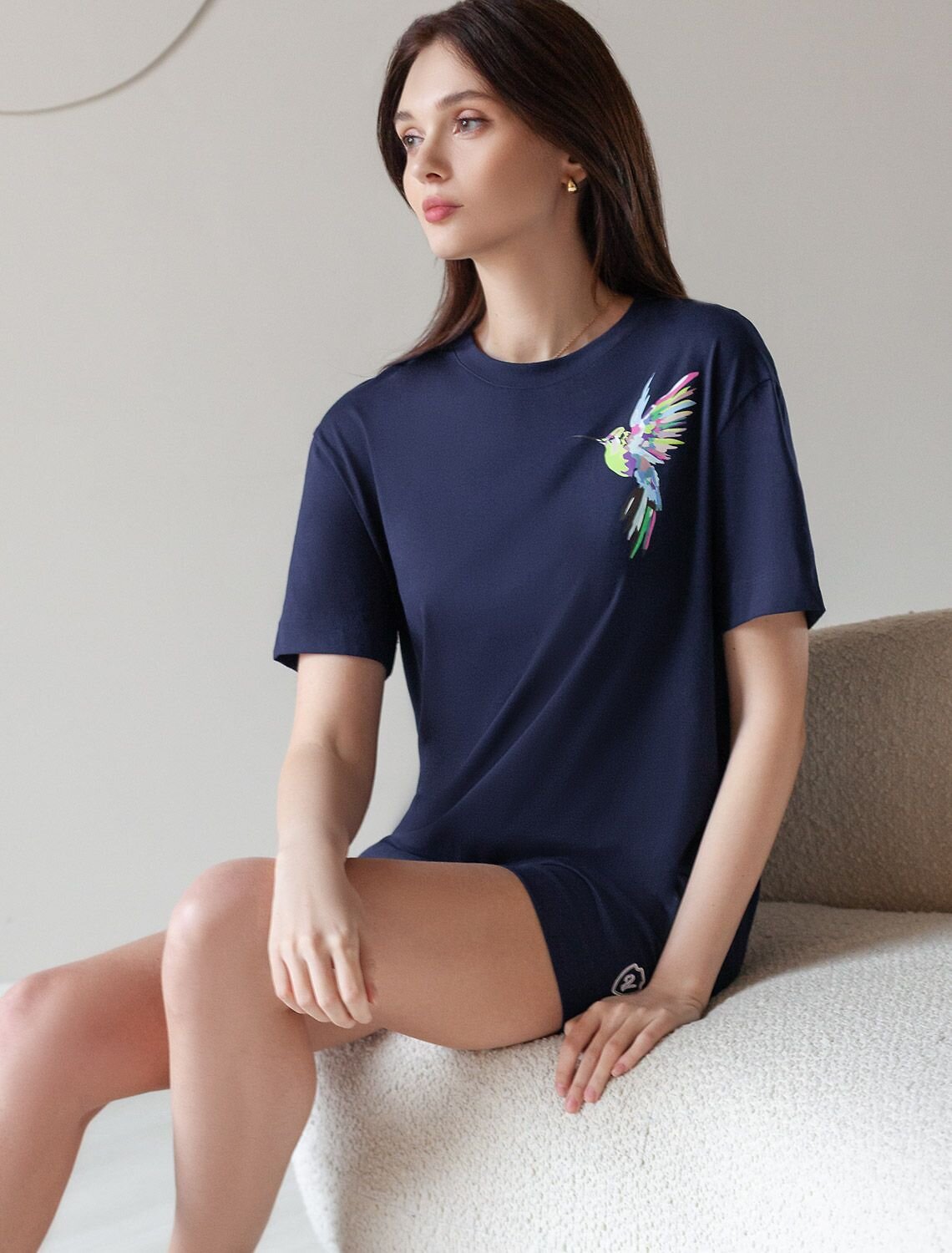 VILATTE Футболка 583460 D49.158 т.синий_колибри