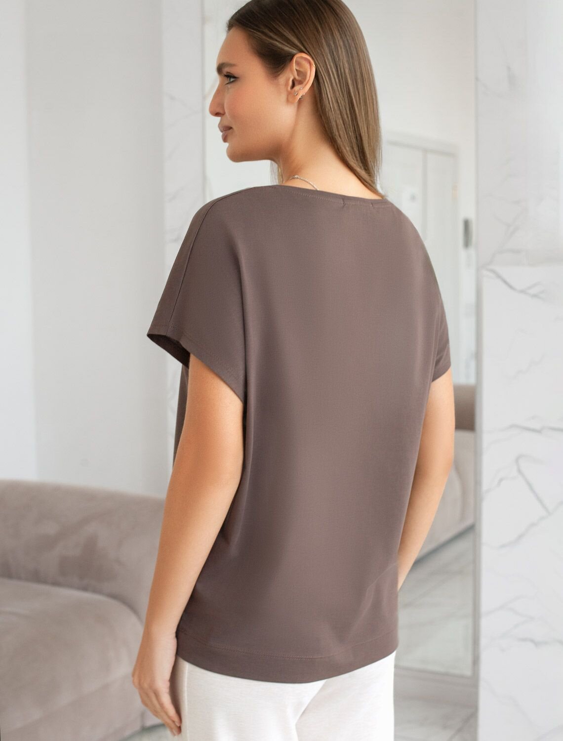 VILATTE Футболка 583464 D49.159 кофе