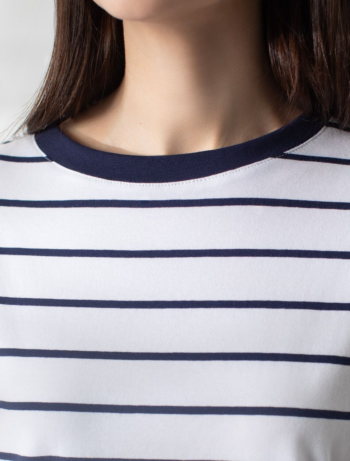 VILATTE Футболка 583468 D49.162 белый-синий