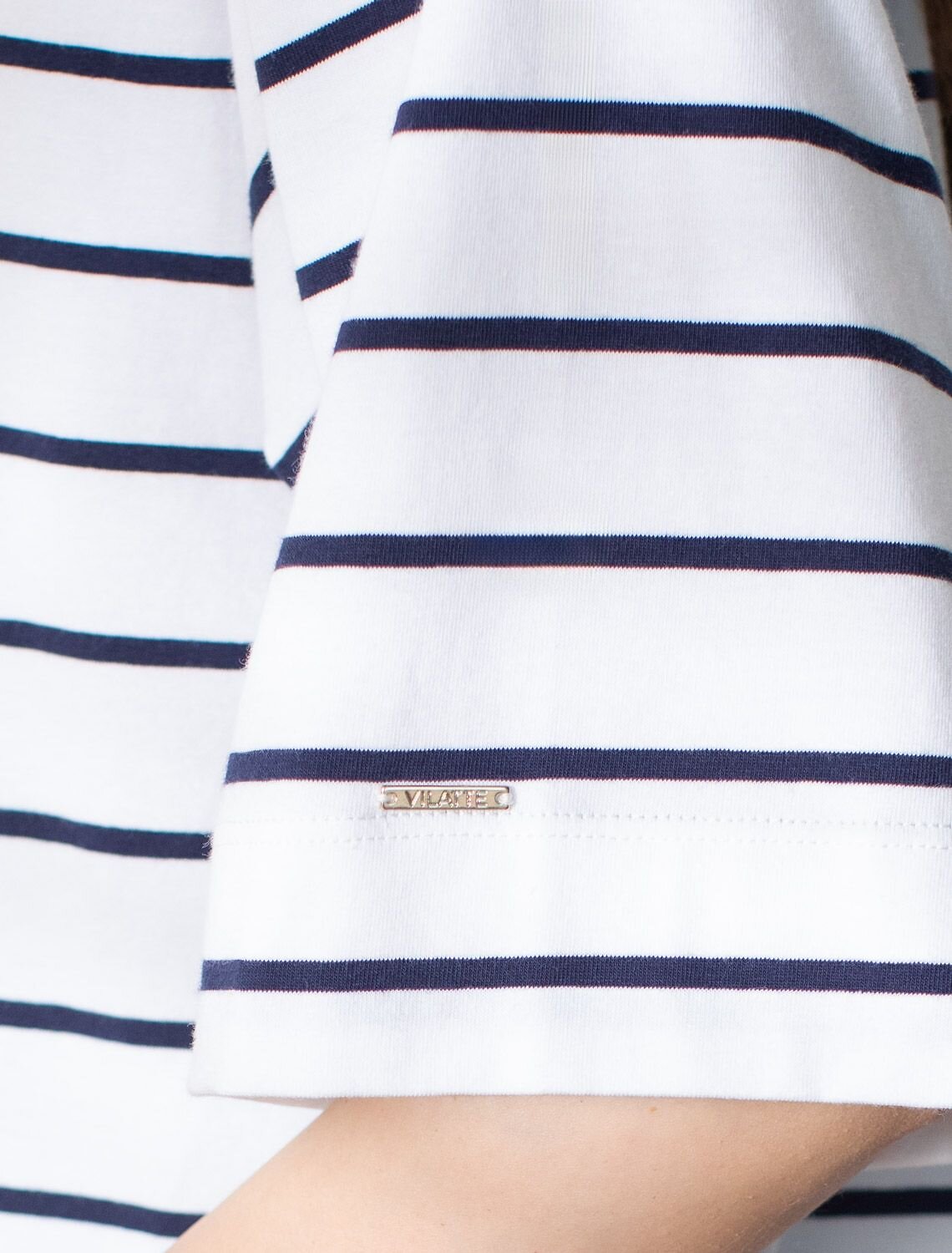 VILATTE Футболка 583468 D49.162 белый-синий