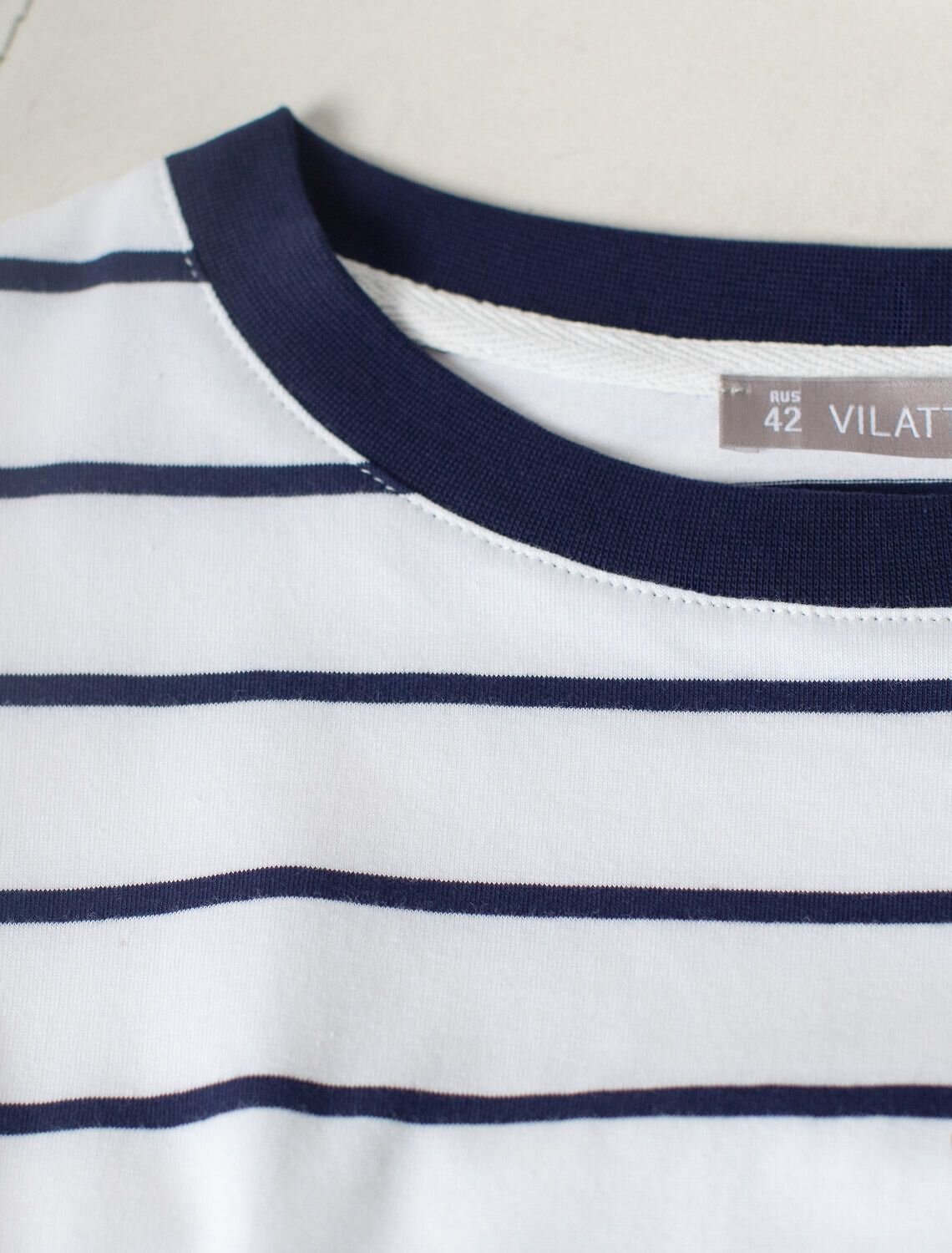 VILATTE Футболка 583468 D49.162 белый-синий