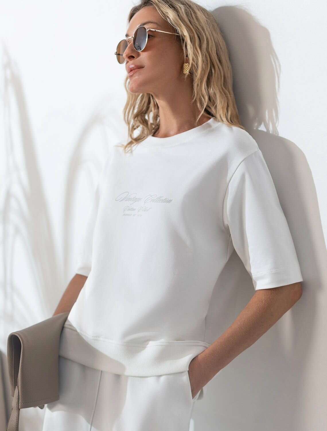 VILATTE Футболка 583470 D49.169 белый_vintage