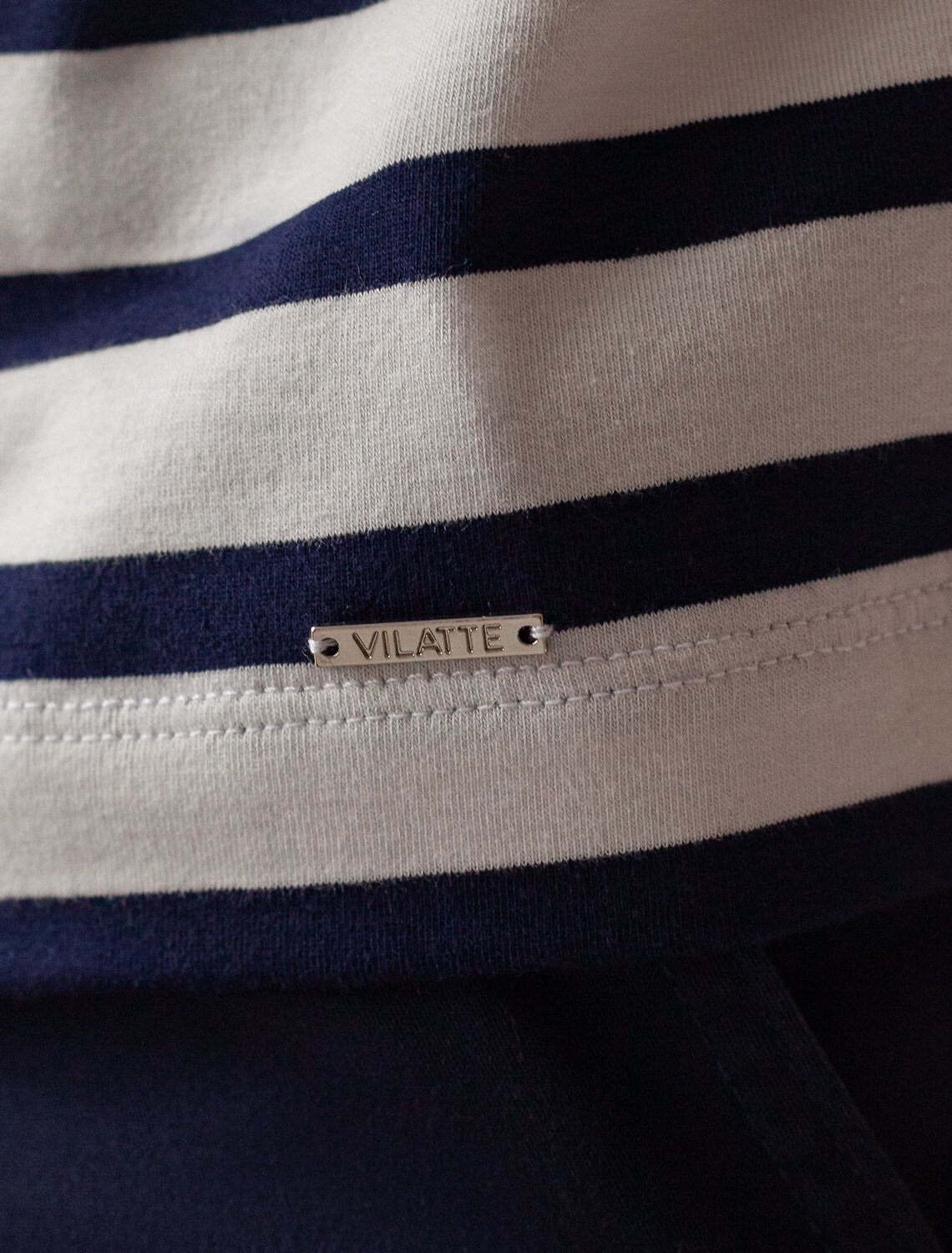 VILATTE Футболка 583474 U49.983 белый-т.синий полоса