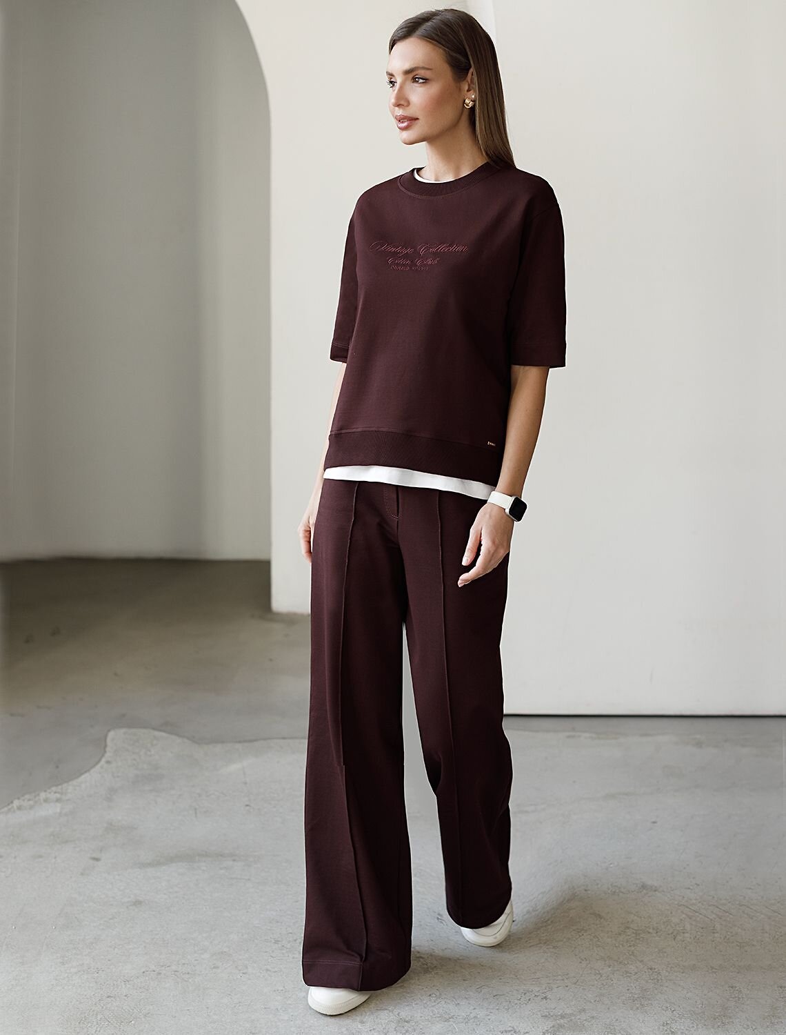 VILATTE Футболка 583508 D49.169 коричневый_vintage