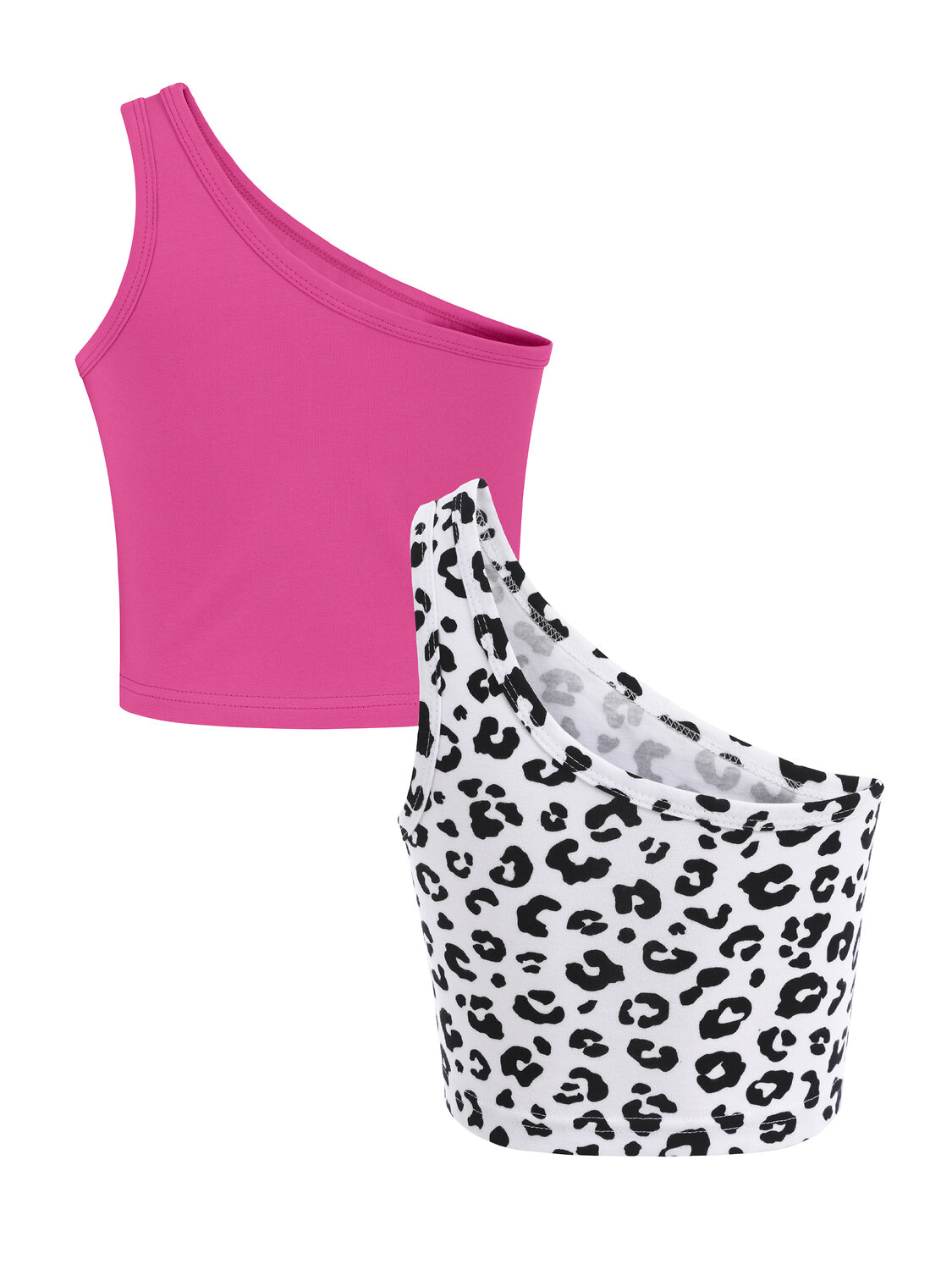 Апрель Топ 583512 2ДНМ5727804н ярко-розовый+черный леопард на белом