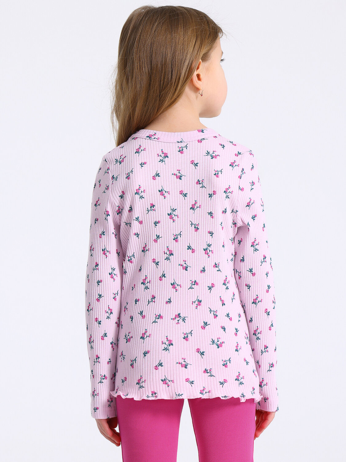 Апрель Лонгслив 583514 1ДДЛД5120223н розочки на светло-розовом