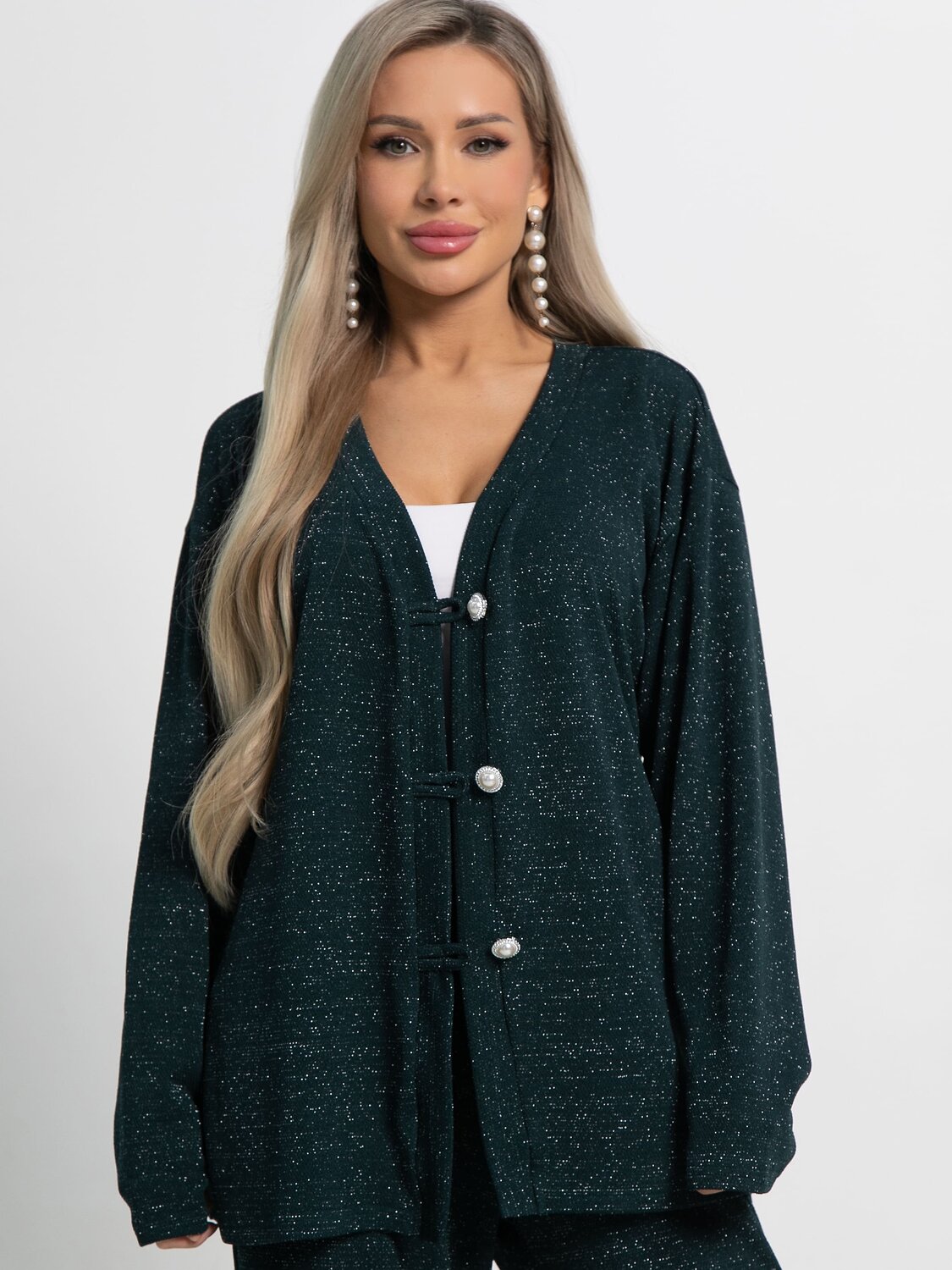 LT Collection Кардиган 583548 Б15052-39М темно-зеленый