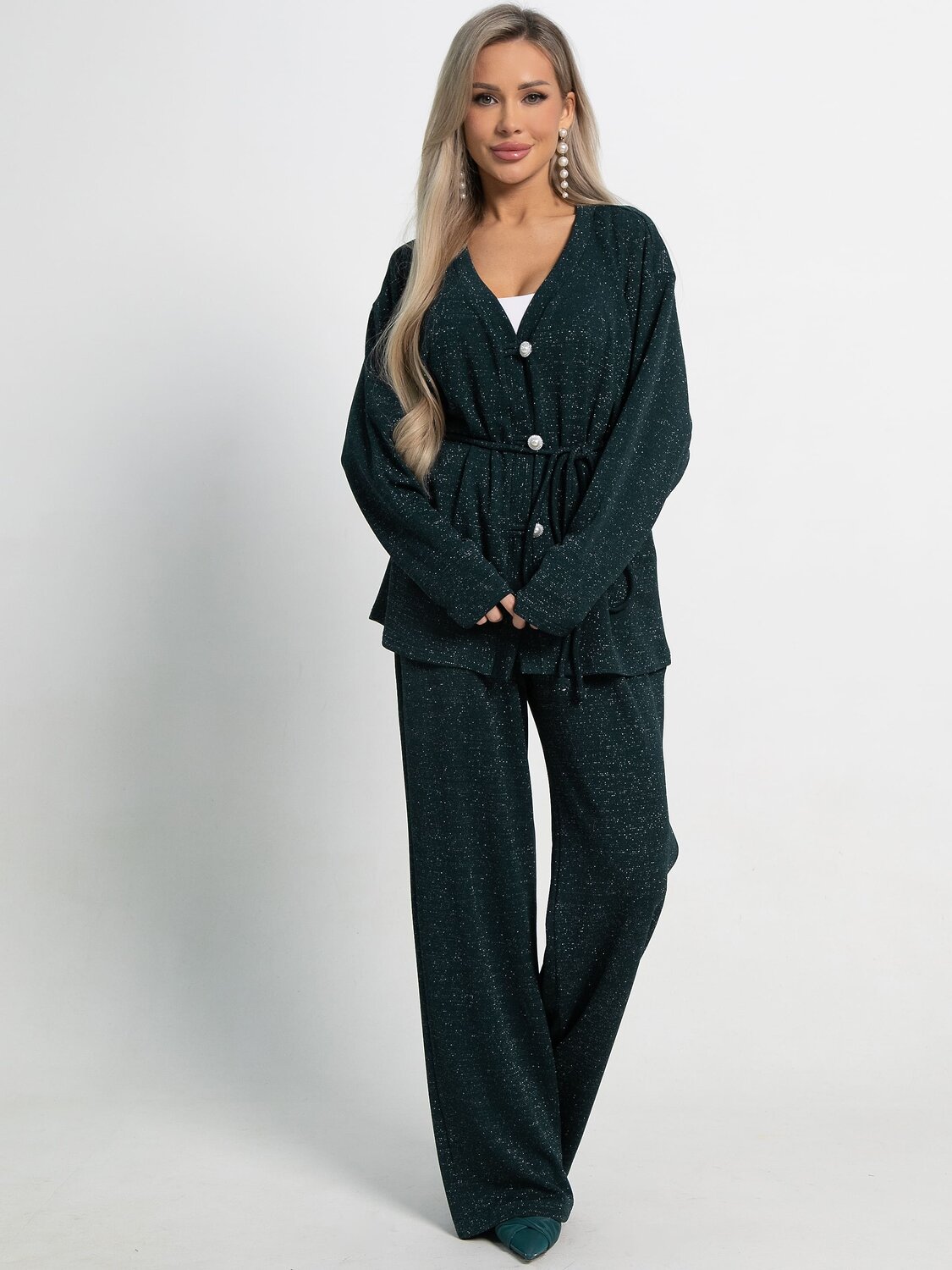 LT Collection Кардиган 583548 Б15052-39М темно-зеленый