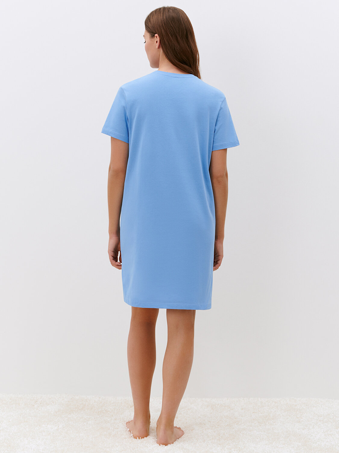 Omsa Платье 583601 OmD 0511D TENERO Платье-Туника женское (втачной  рукав), СО Azzurro (Голубой)