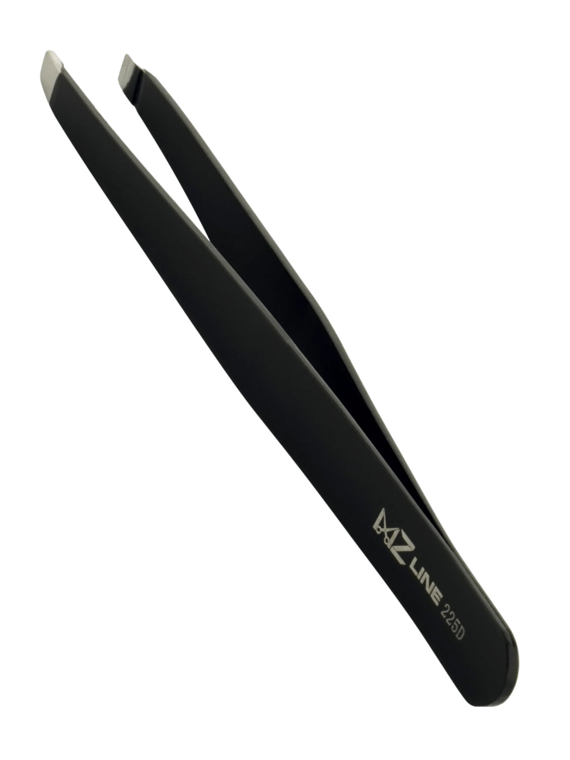 Mertz Пинцет косметический для коррекции бровей скошенный 225-D, чёрный, 9,6 см 583624 233 