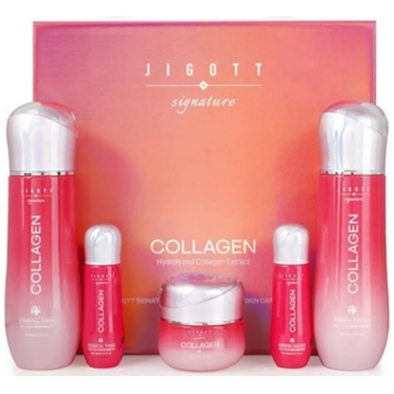 Jigott Набор увлажняющих средств для лица: тонер, эмульсия, крем / Signature Collagen Essential Skin Care 3 Set. 583647 23131У 