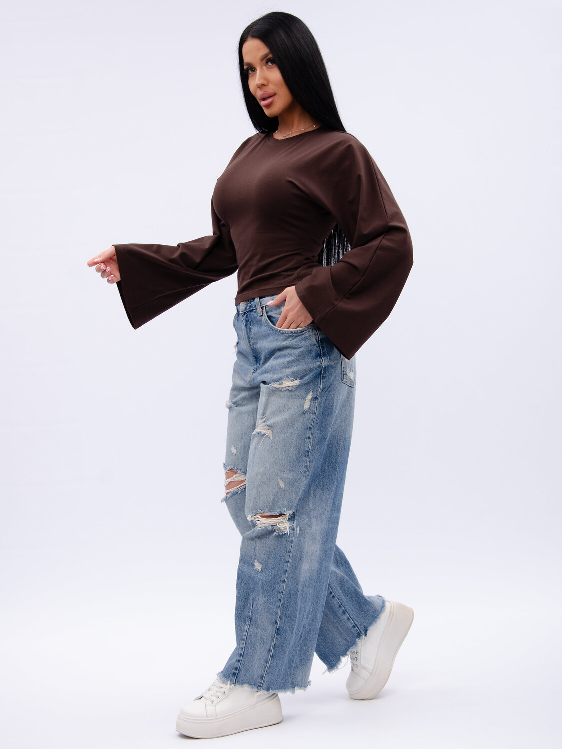 Malina Лонгслив 583661 1005к коричневый