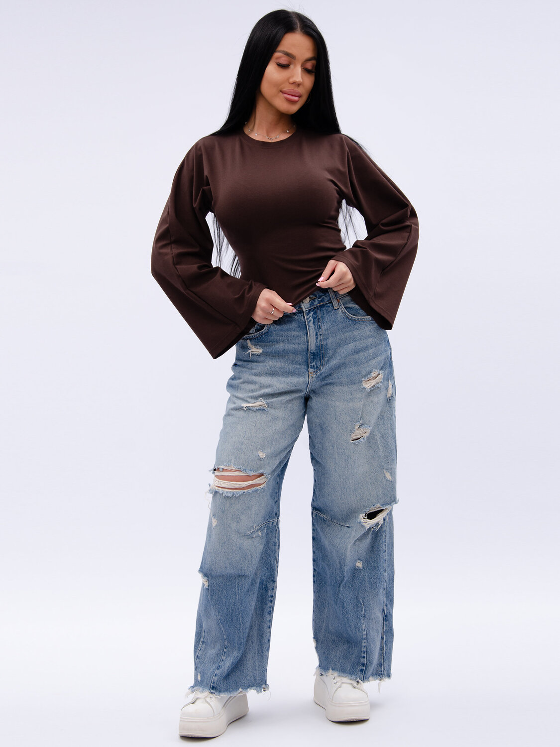 Malina Лонгслив 583661 1005к коричневый