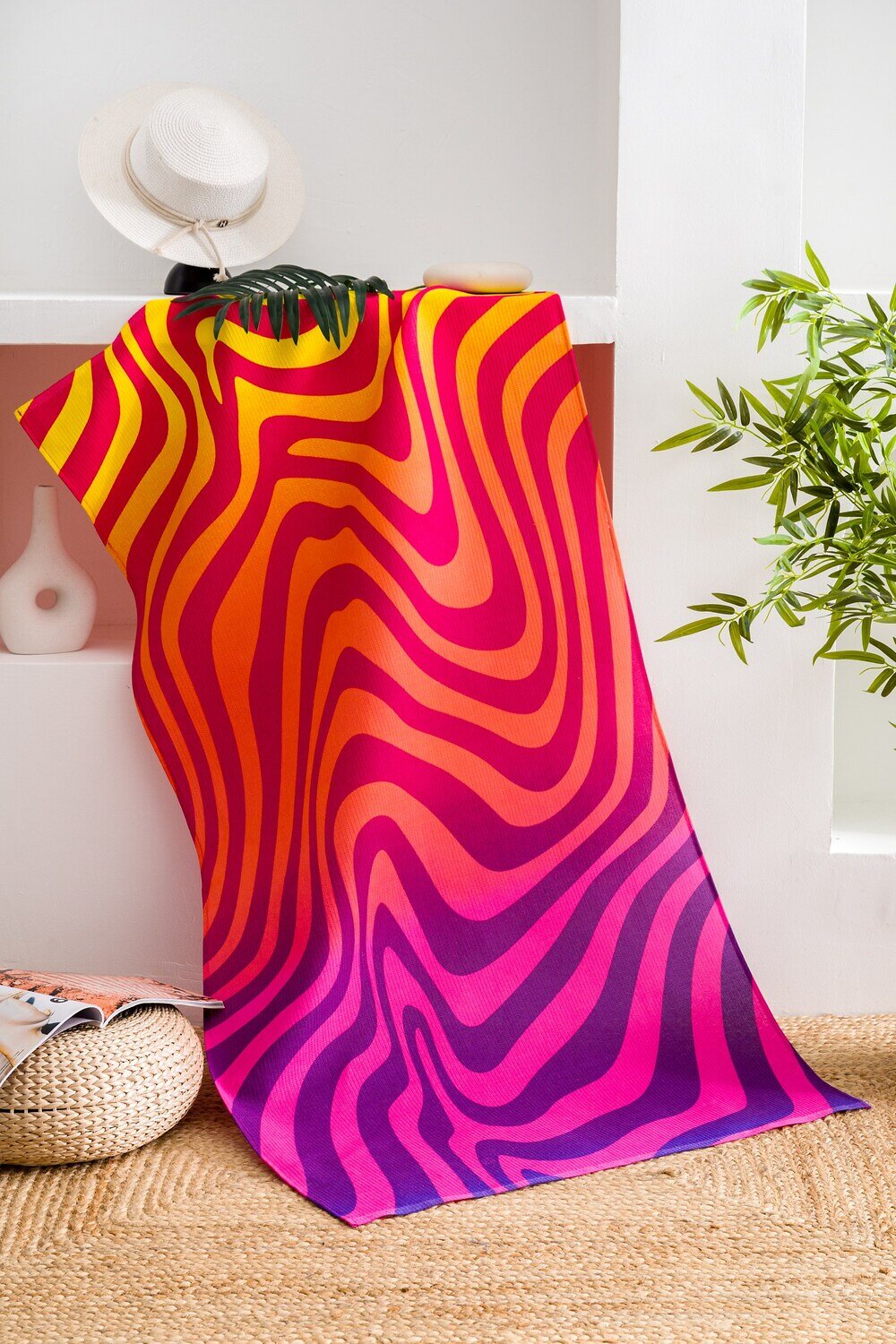 Натали Полотенце 583770 Полотенце пляжное Волна эмоций красно-желтый