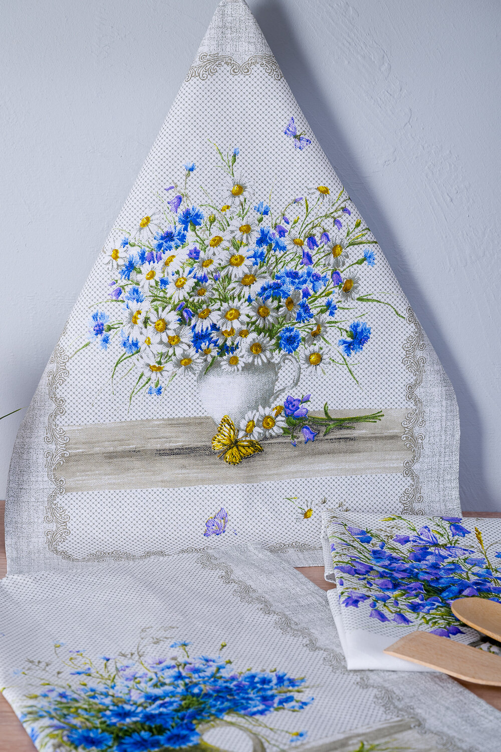 Натали Полотенце 583774 Набор полотенец Полевые цветы серый