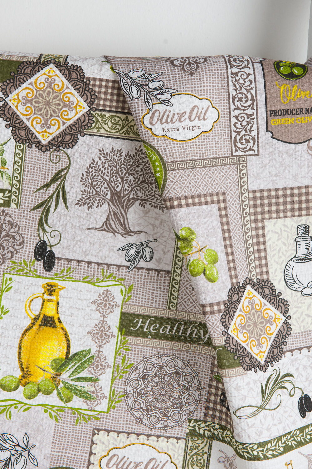 Натали Полотенце 583775 Набор вафельных полотенец Оливки серый