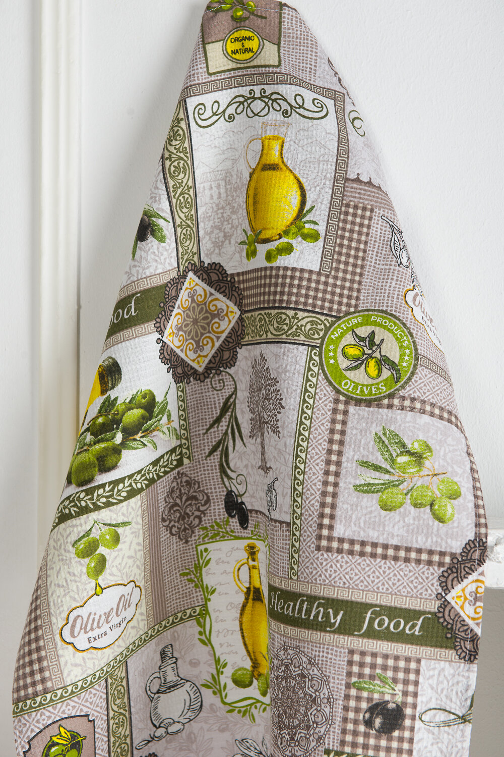 Натали Полотенце 583775 Набор вафельных полотенец Оливки серый