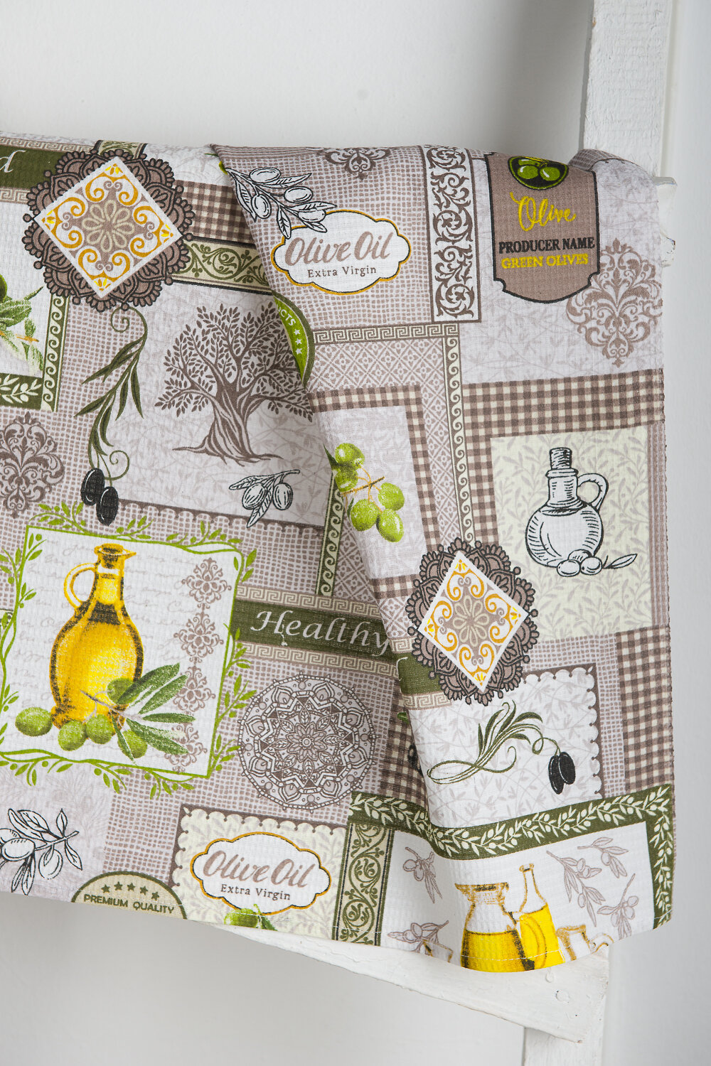 Натали Полотенце 583775 Набор вафельных полотенец Оливки серый