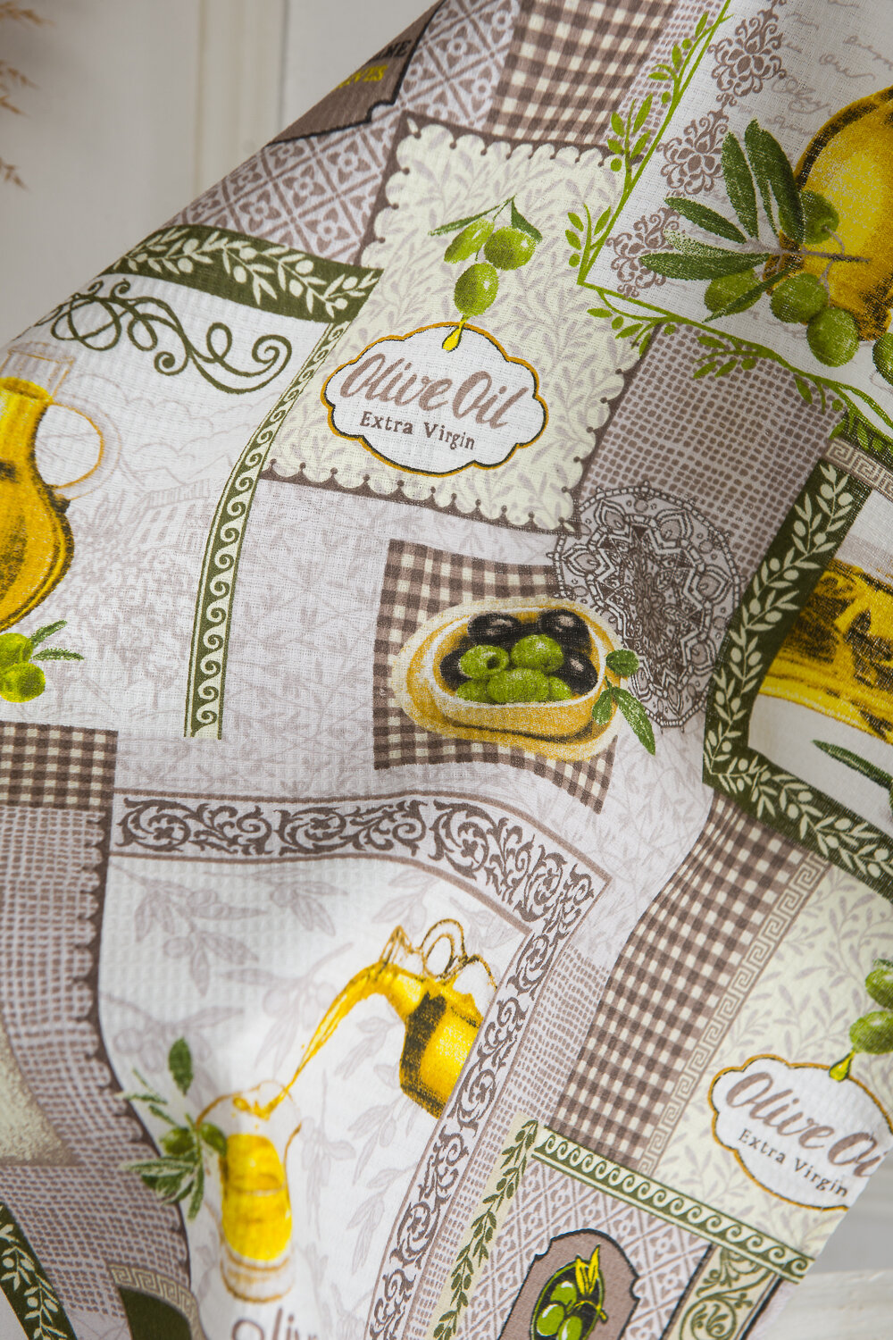 Натали Полотенце 583775 Набор вафельных полотенец Оливки серый