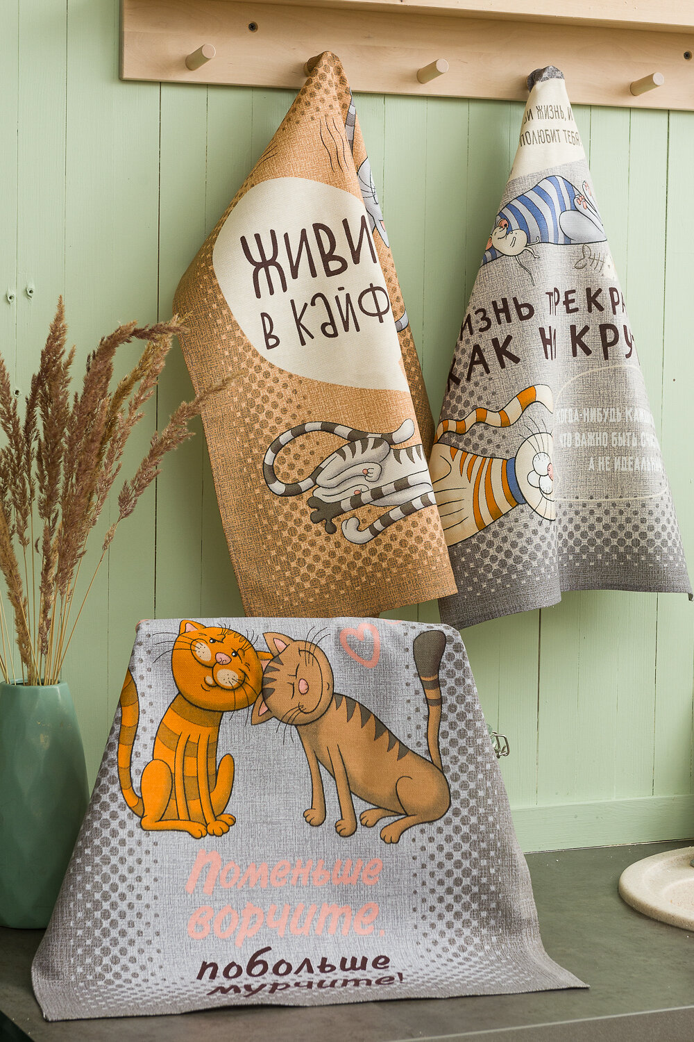 Натали Полотенце 583778 Полотенце Кошачьи тайны серый