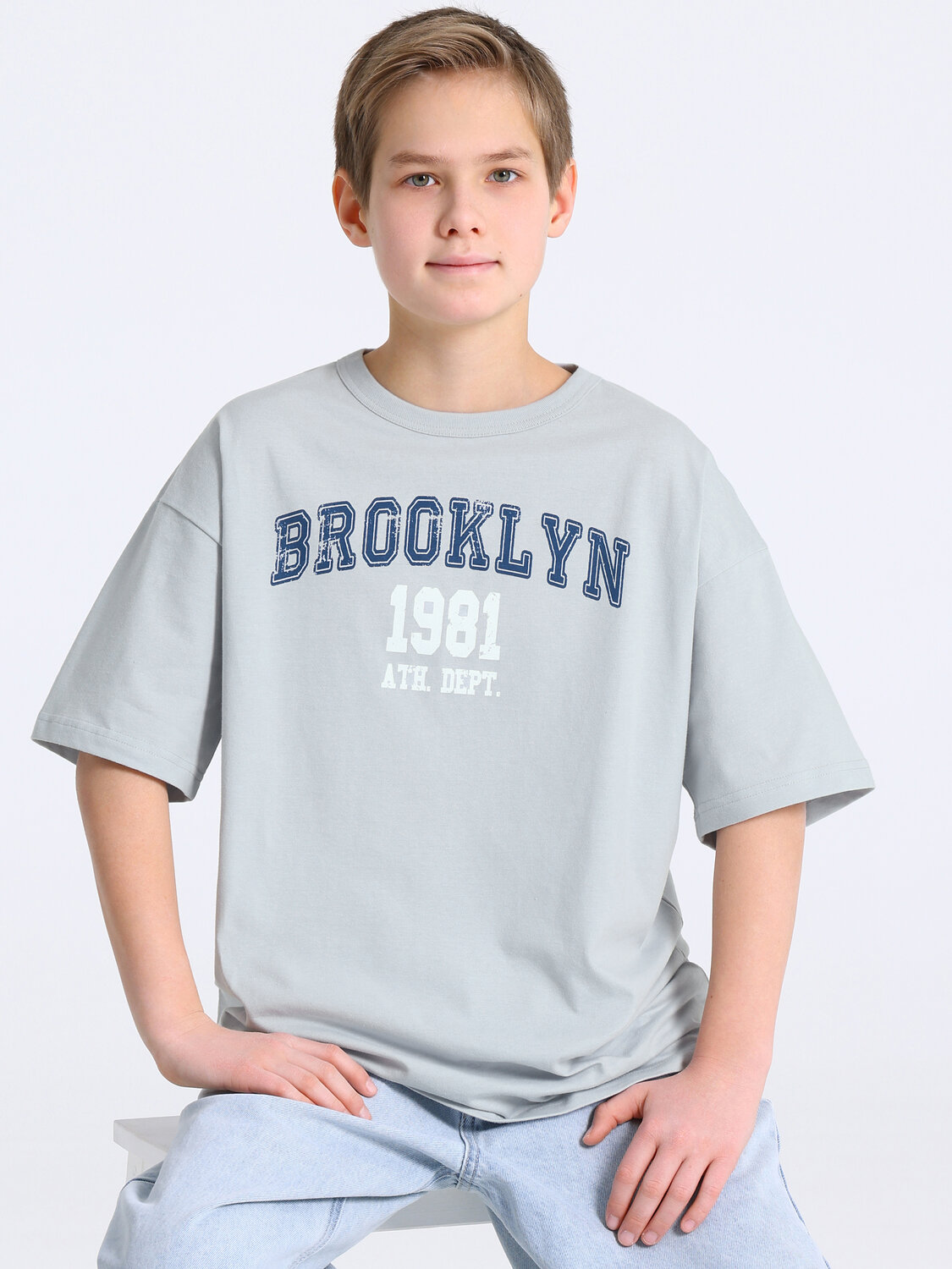 Апрель Футболка 583787 1ПДФК5011001 светло-серый