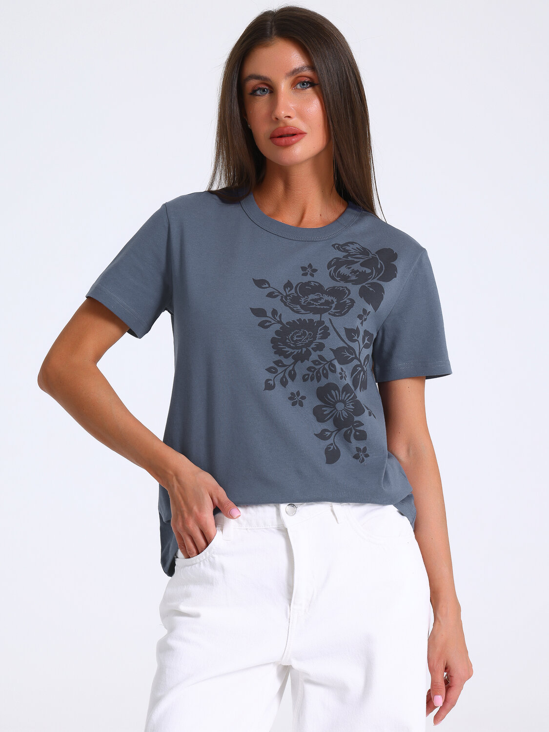 Апрель Футболка 583789 1ЖДФК2657001 темно-серый