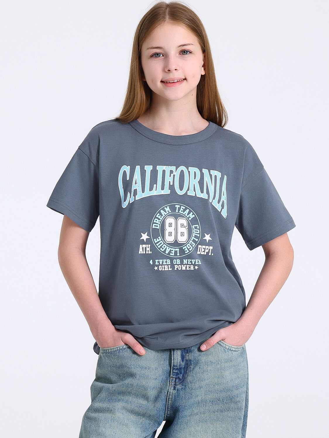 Апрель Футболка 583797 1ДДФК5027001 темно-серый