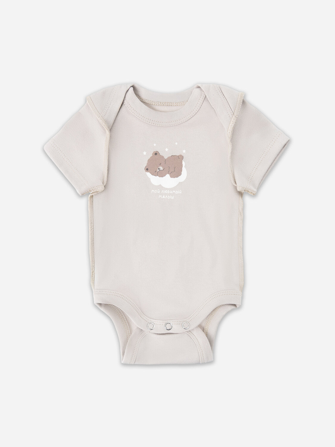 MARK FORMELLE Боди детское 583815 13015-1-2 серо-коричневый +бежевый +печать