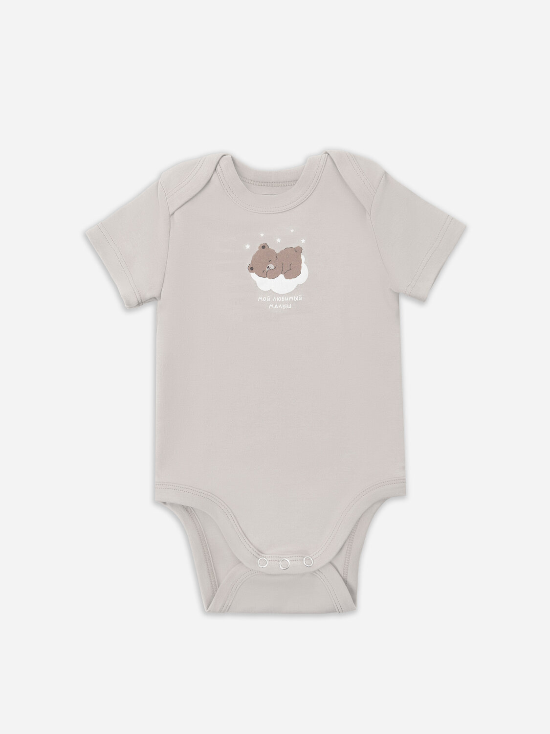 MARK FORMELLE Боди детское 583816 13015-2 серо-коричневый +бежевый +печать