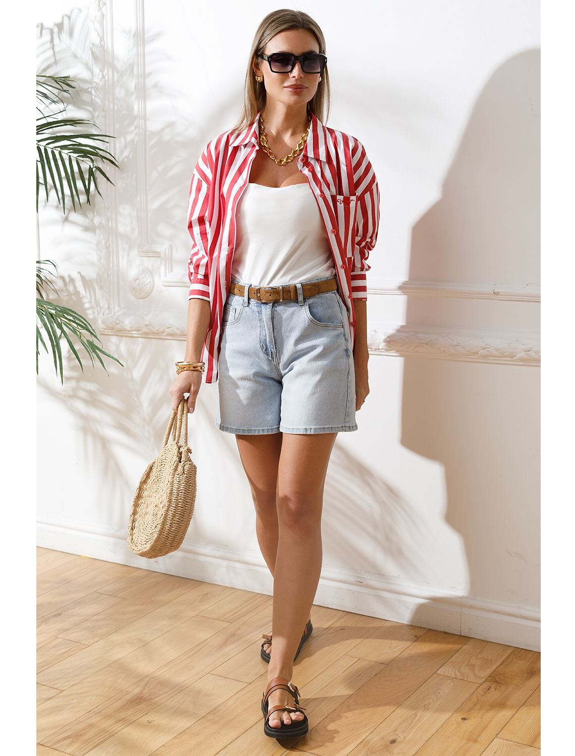 VILATTE Блузка 583946 D29.271 белый-красный