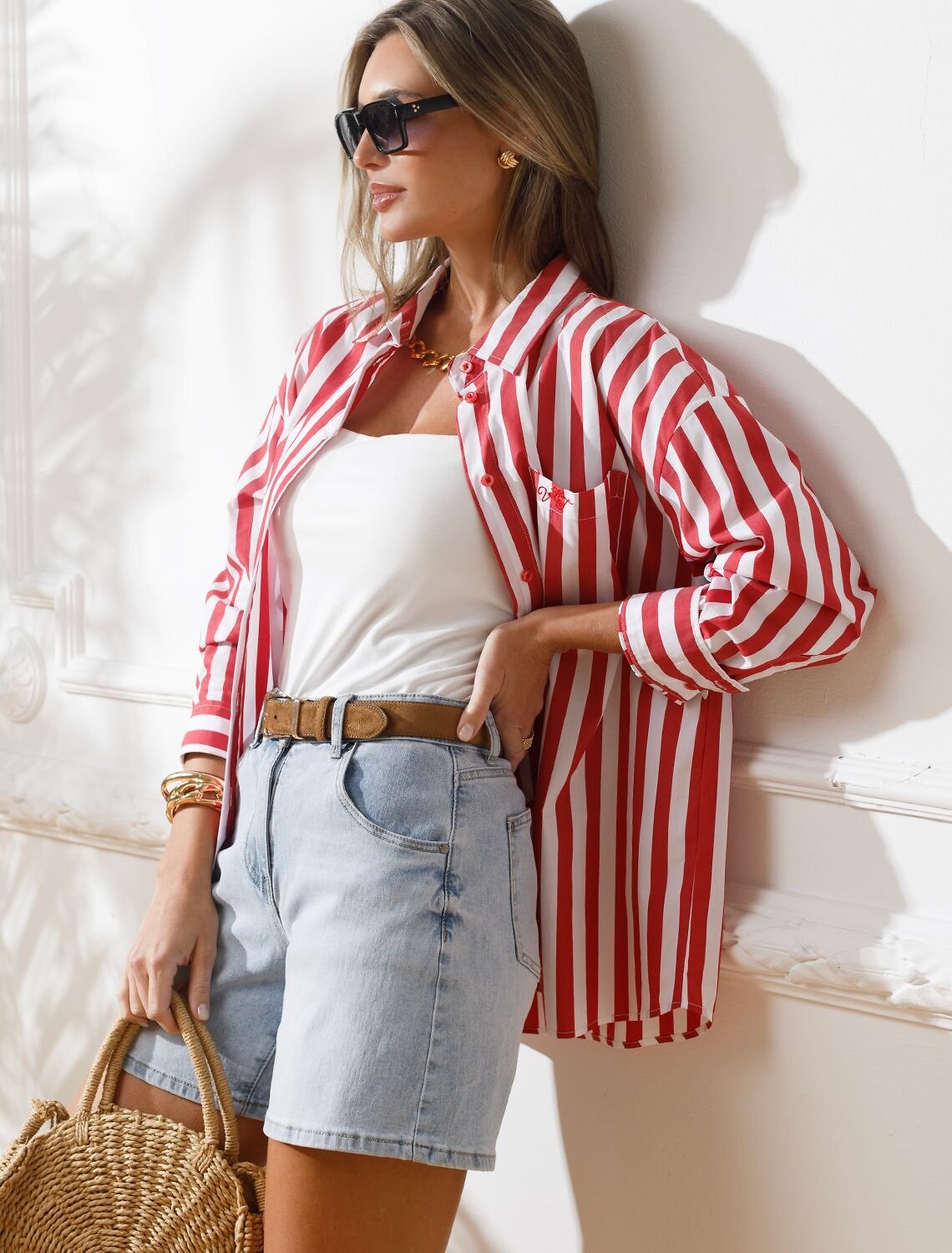 VILATTE Блузка 583946 D29.271 белый-красный