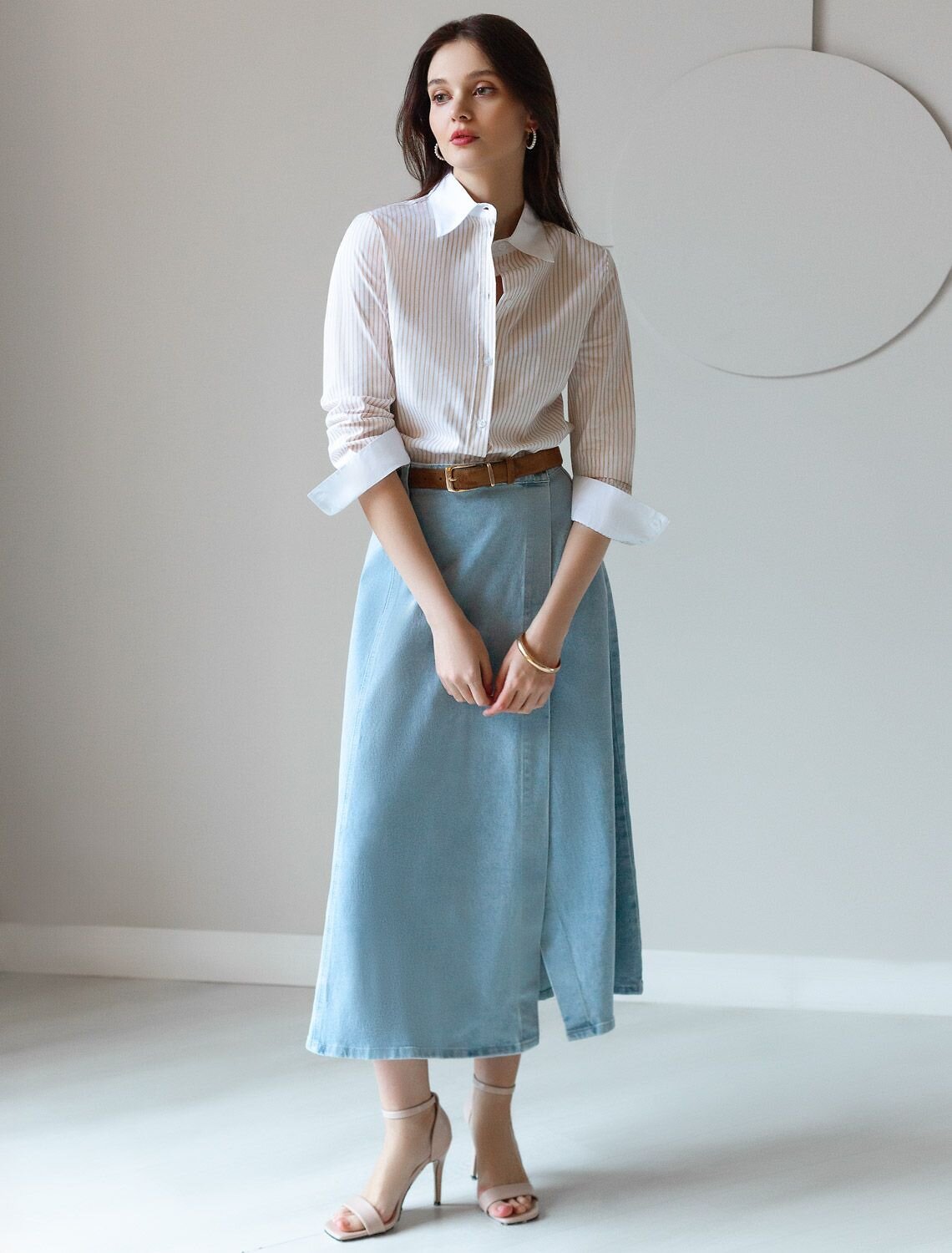 VILATTE Блузка 583950 D29.301 белый-желтый