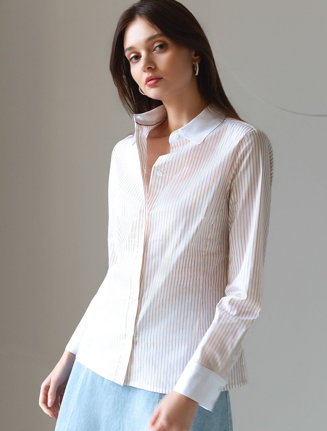 VILATTE Блузка 583950 D29.301 белый-желтый