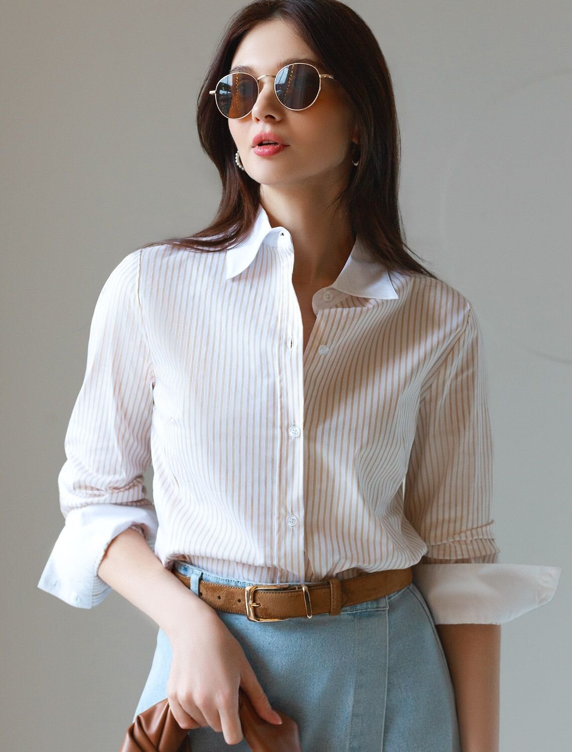 VILATTE Блузка 583950 D29.301 белый-желтый