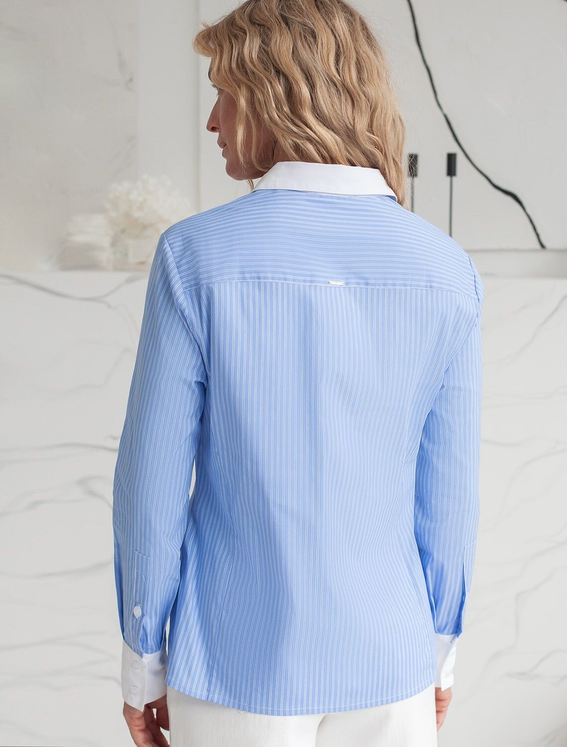 VILATTE Блузка 583952 D29.301 голубой-белый