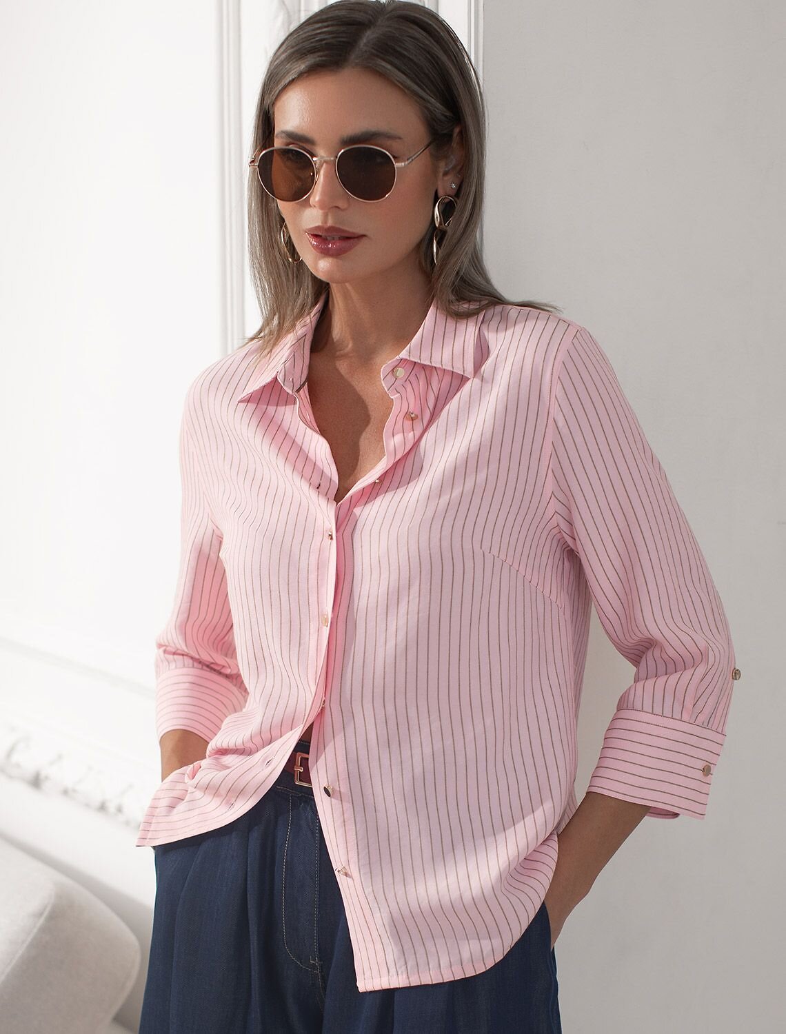 VILATTE Блузка 583956 D29.306 пудровый-бежевый