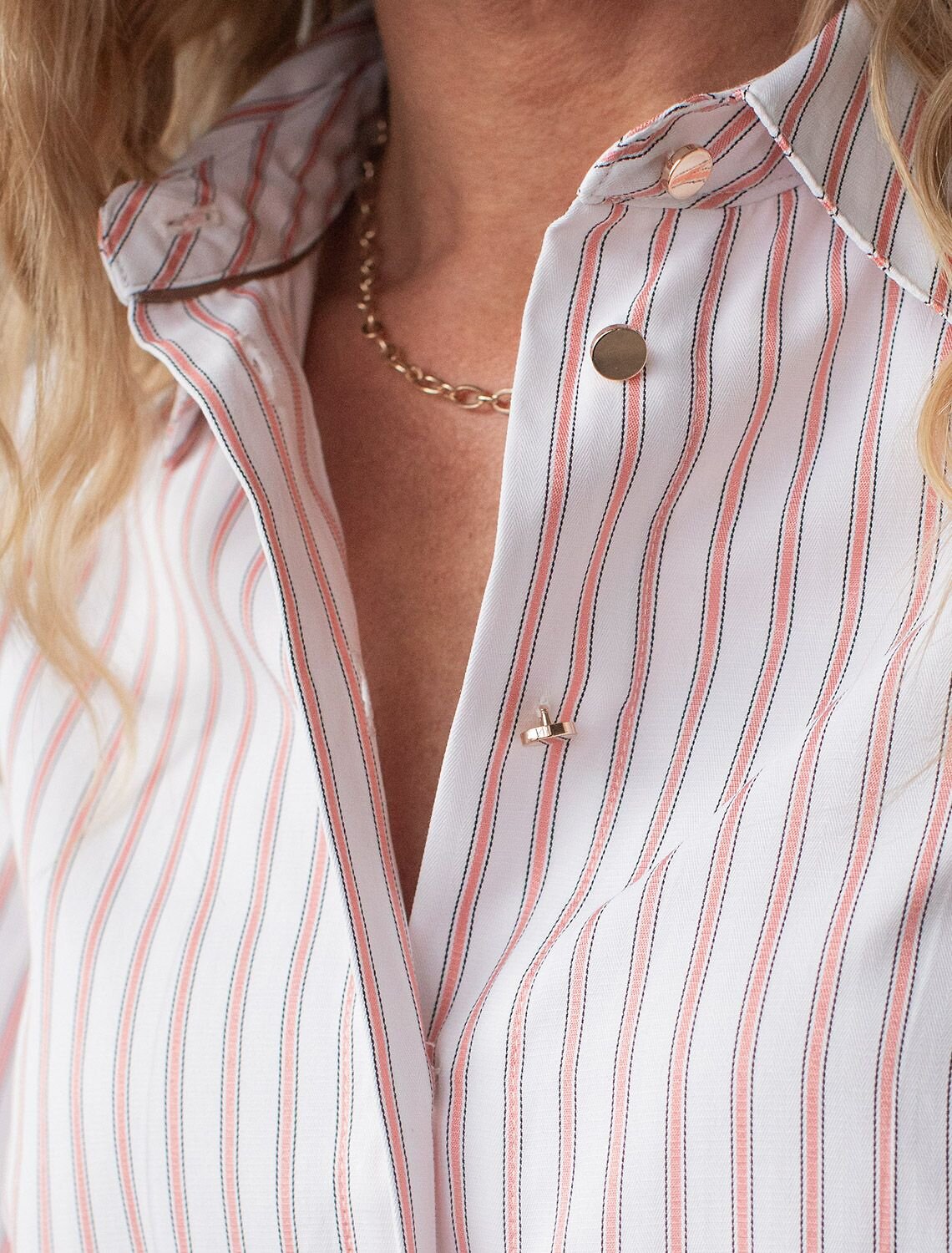 VILATTE Блузка 583959 D29.312 белый-коралловый