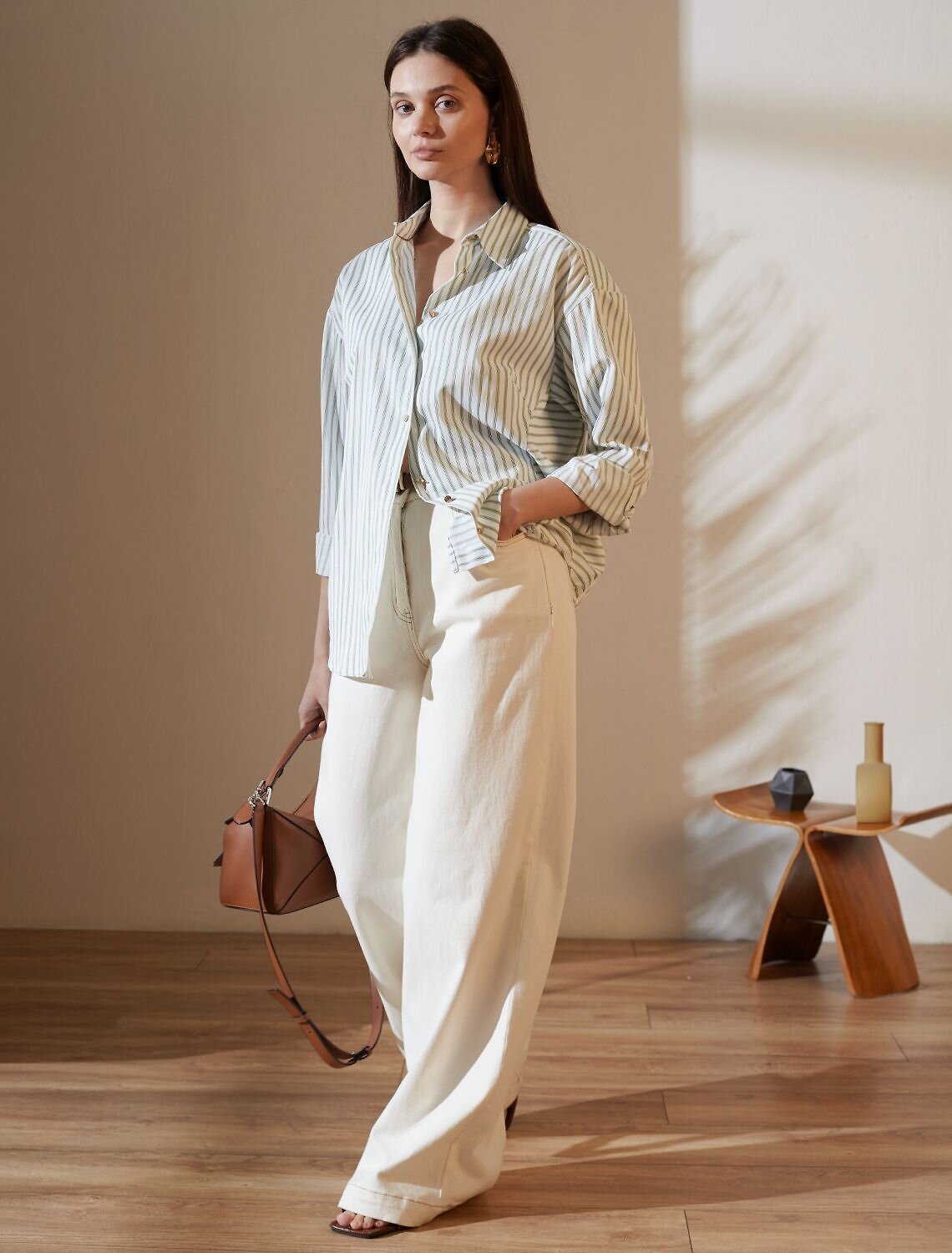 VILATTE Блузка 583964 D29.316 белый-фисташковый