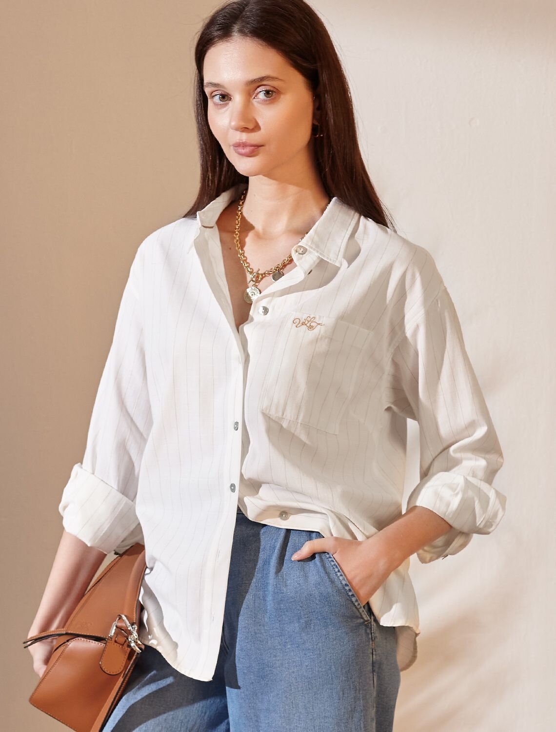 VILATTE Блузка 583965 D29.316 молочный-бежевый