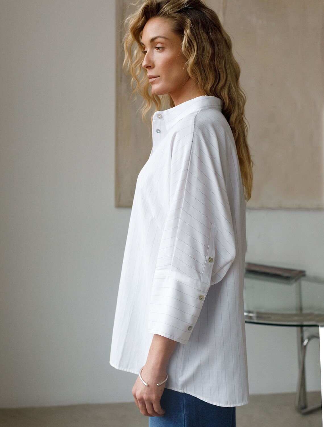 VILATTE Блузка 583967 D29.323 белый-лавандовый