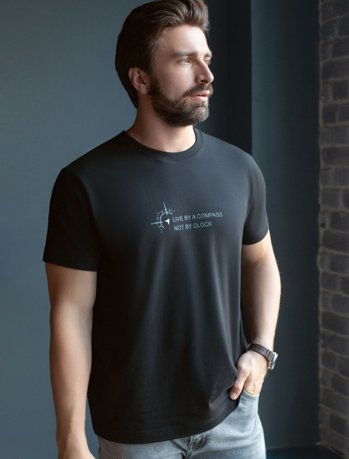 VILATTE Футболка 583972 U49.068 черный_компас