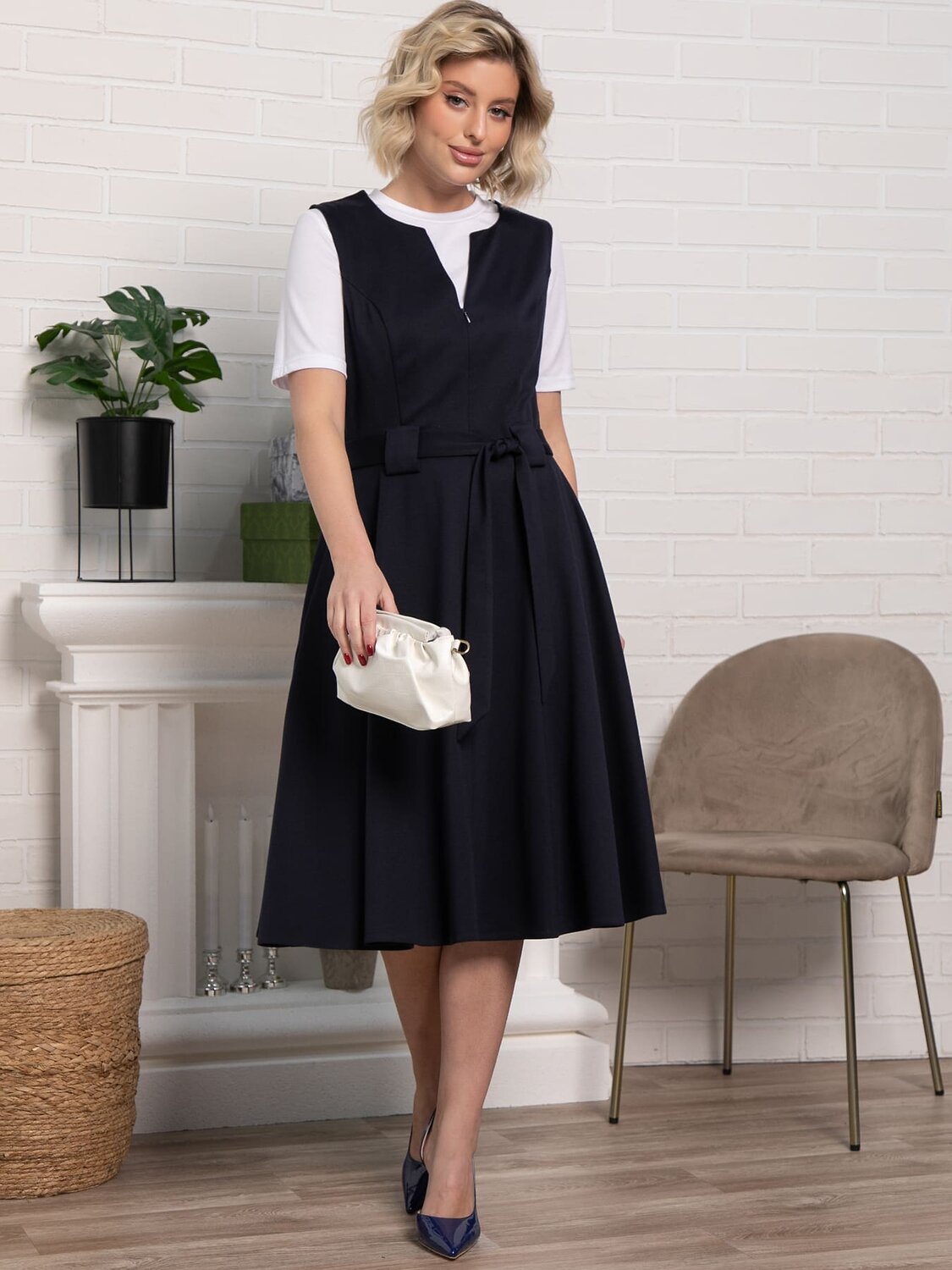 LT Collection Платье 583979 П15204-53М темно-синий