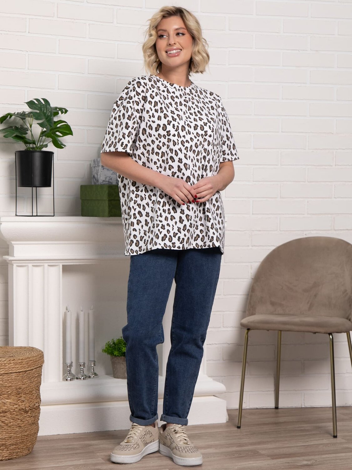 LT Collection Футболка 583991 Б15237-4М белый/коричневый