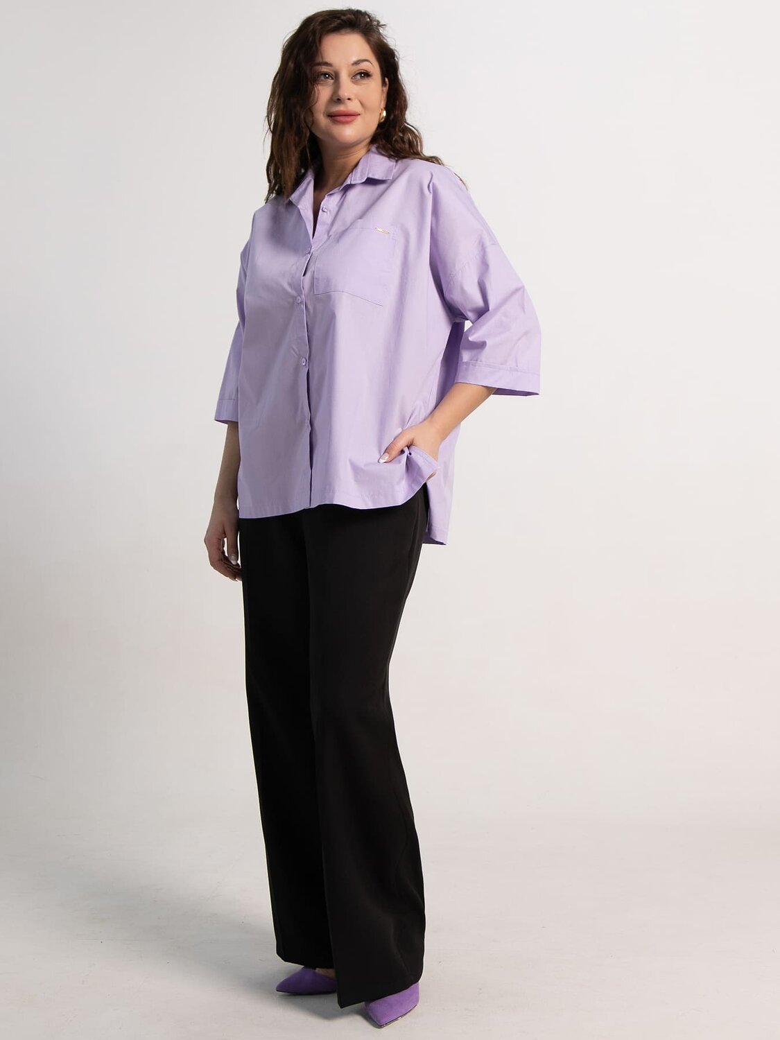 LT Collection Рубашка 583992 Б15233-24М сиреневый